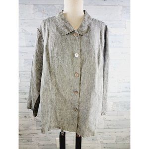 Junonia 100% Linen Shacket Salt And Pepper Size 2X